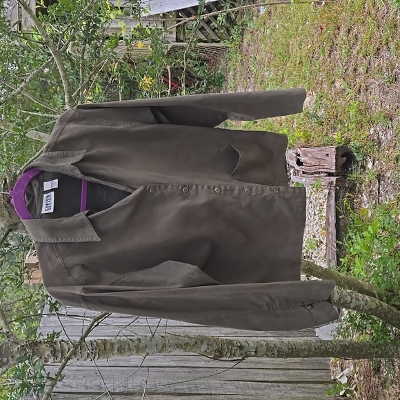 Chico's Faux Suede Fringed Jacket and Buttondown Shirt Duo-Hunter/Calf - Picture 3 of 8